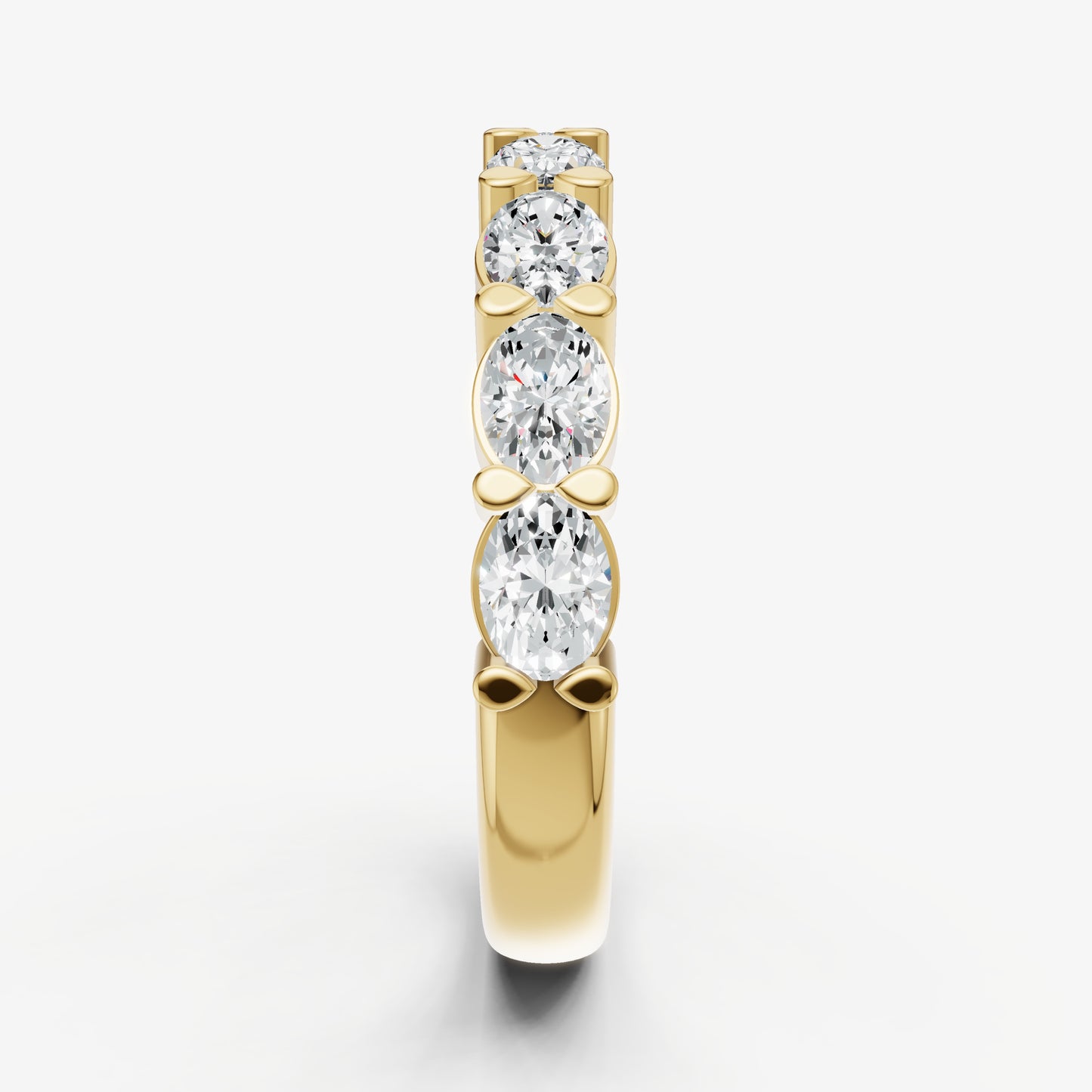 Prong Set East-West 0.15ct (15pt) Diamond Band