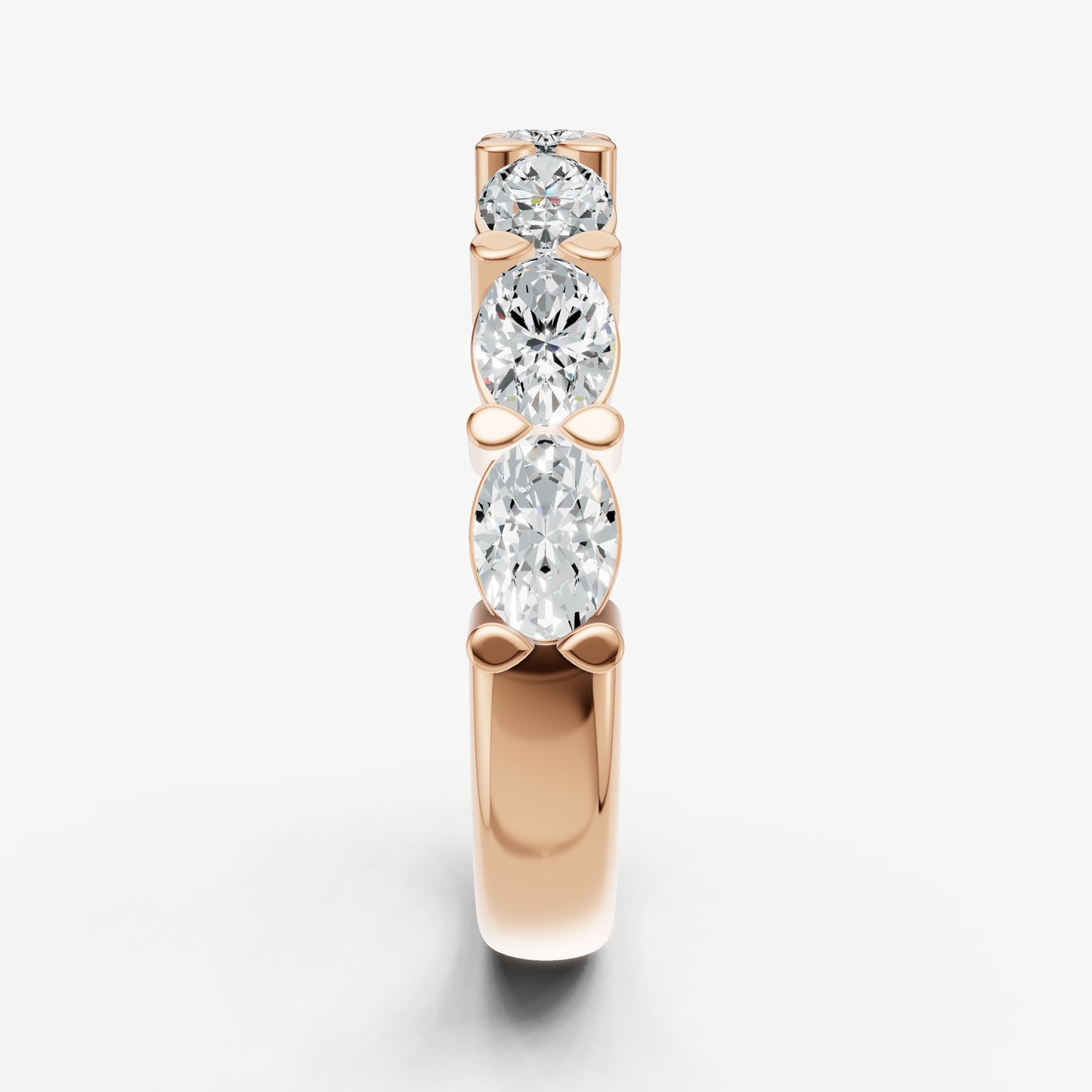 East-West Set Oval 20pt Diamond Band