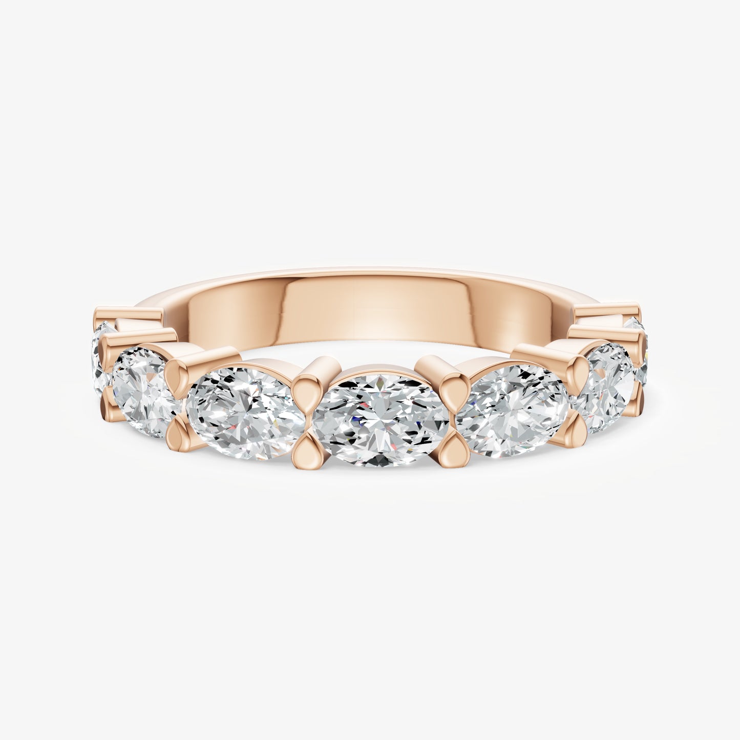 Prong Set East-West 0.25ct (25pt) Diamond Band