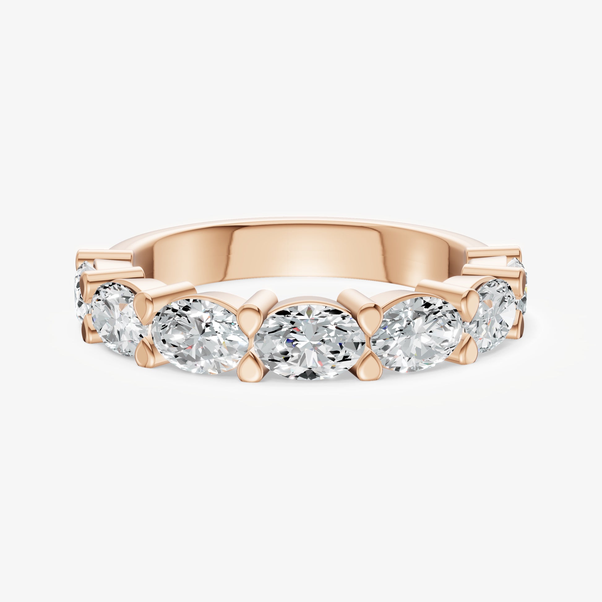 Prong Set East-West 0.25ct (25pt) Diamond Band