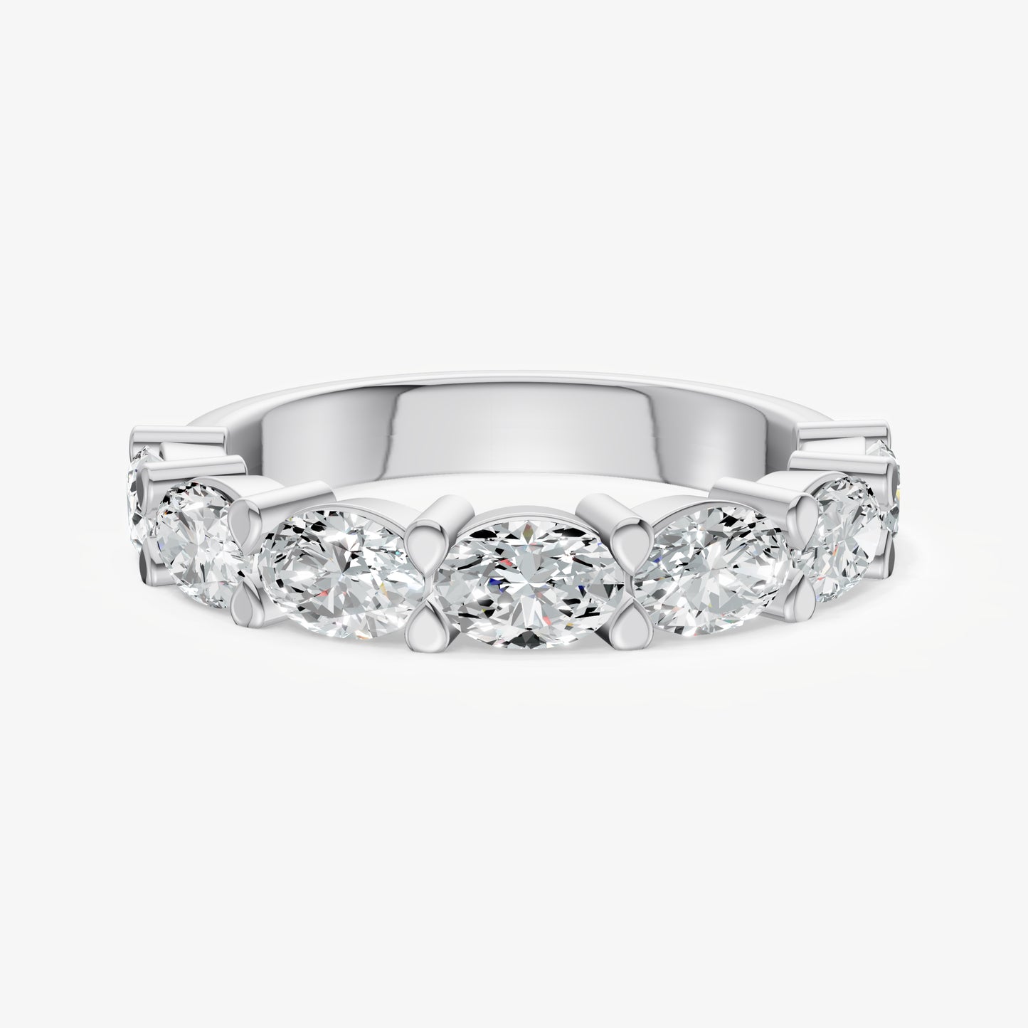 Prong Set East-West 0.25ct (25pt) Diamond Band
