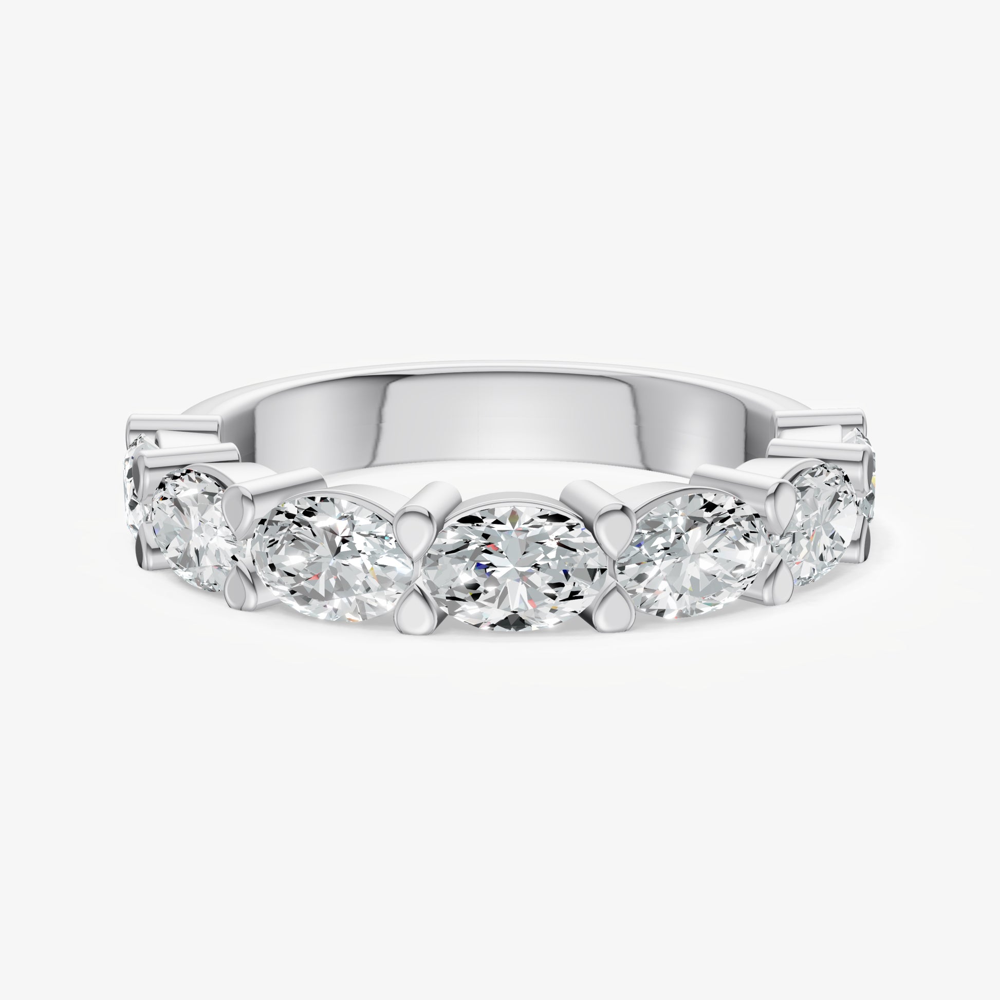 Prong Set East-West 0.25ct (25pt) Diamond Band