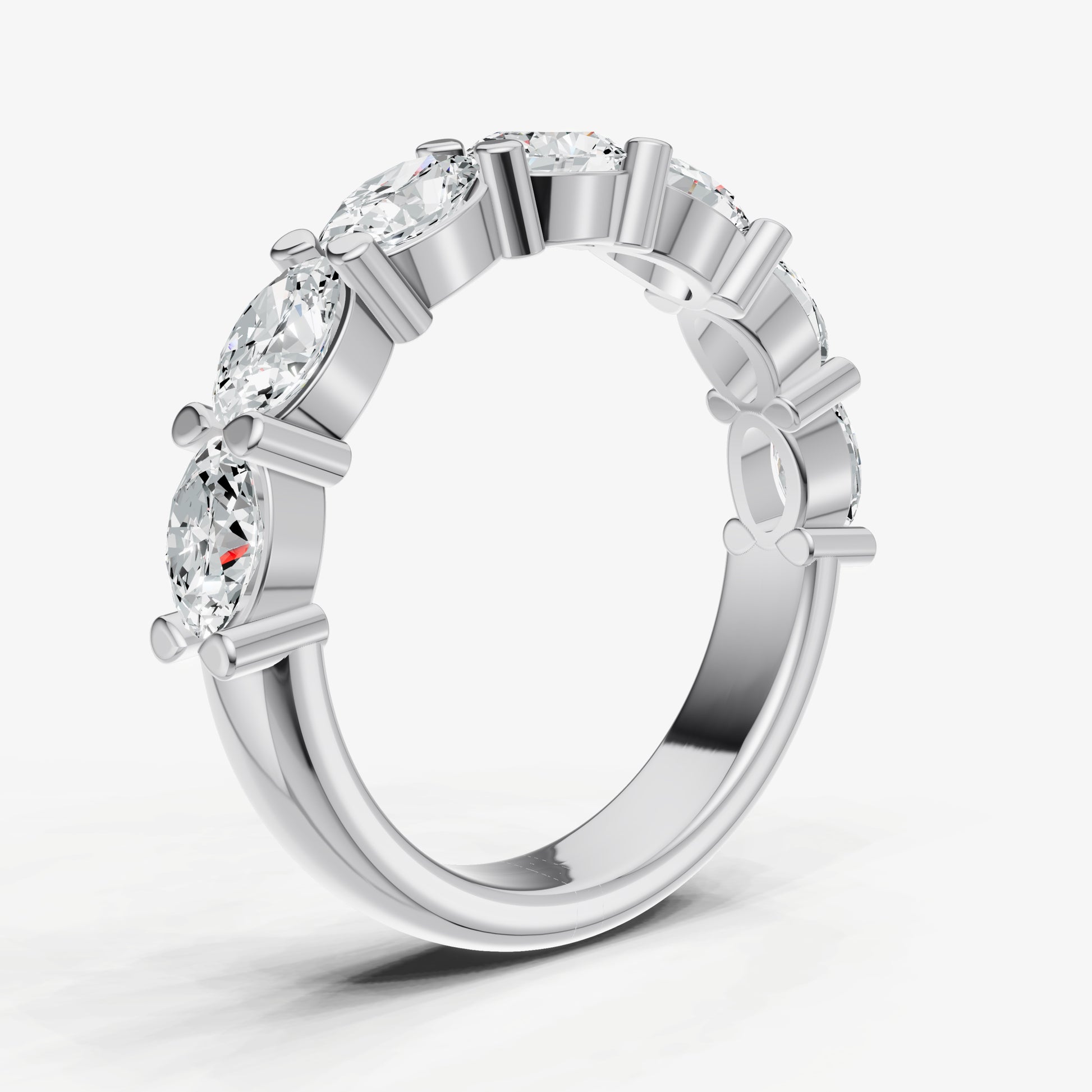 Prong Set East-West 0.25ct (25pt) Diamond Band