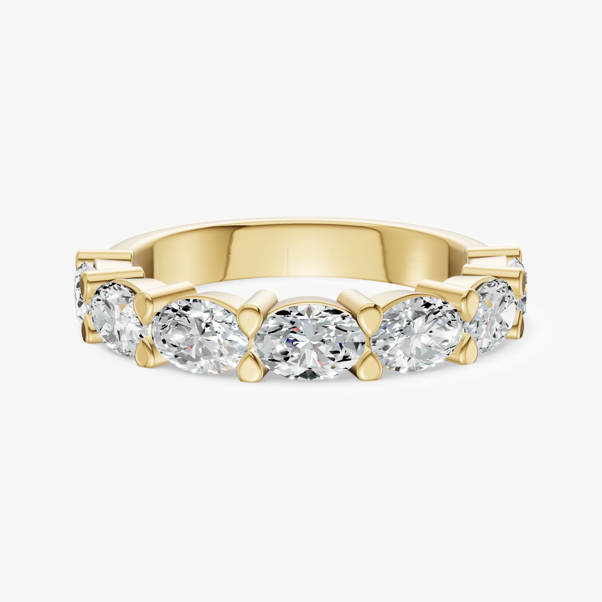Prong Set East-West 0.25ct (25pt) Diamond Band