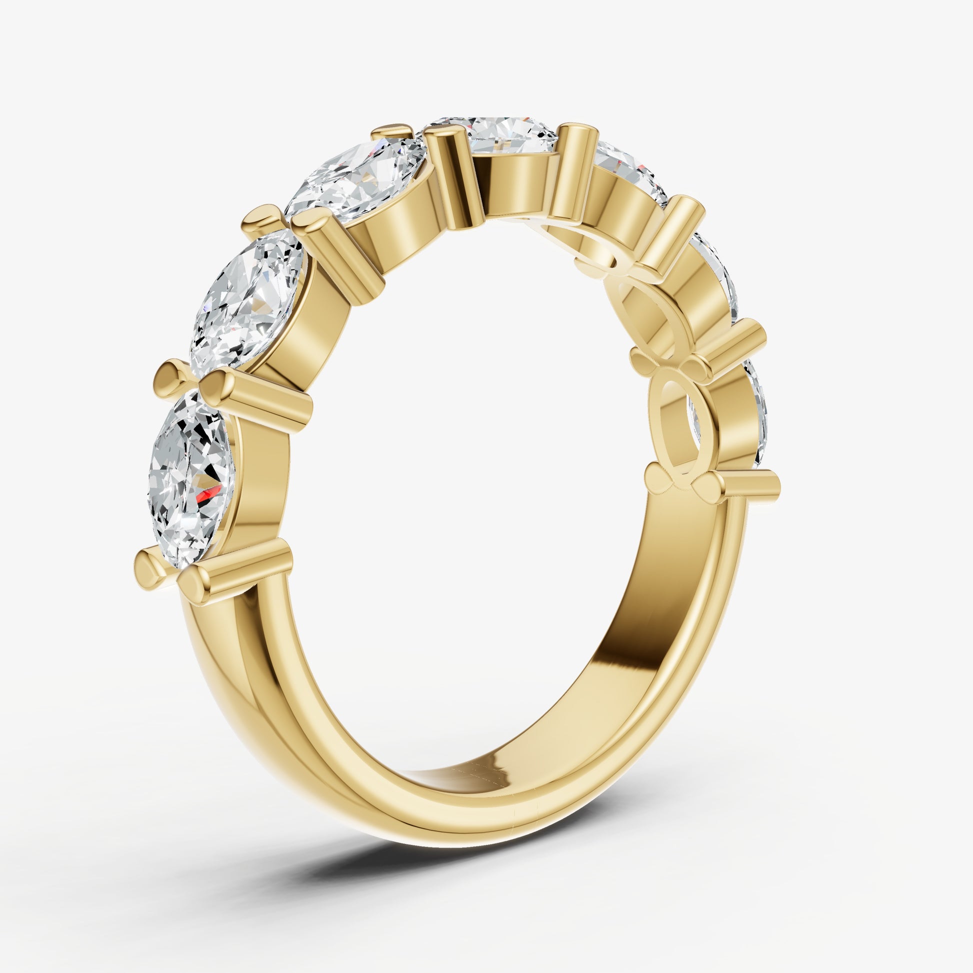 Prong Set East-West 0.25ct (25pt) Diamond Band