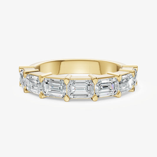 East-West Set Emerald 25pt Diamond Band