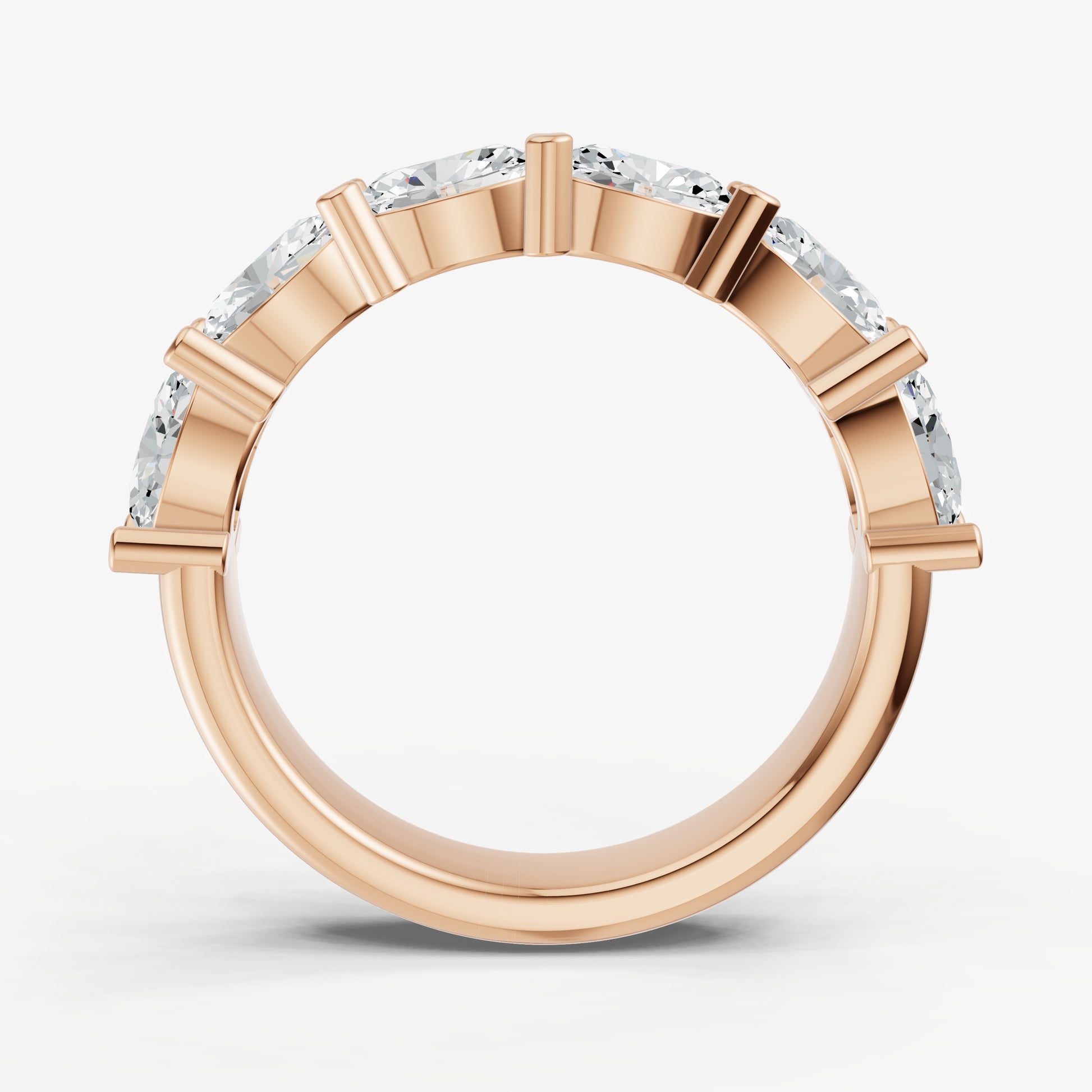 East-West Set Oval 30pt Diamond Band