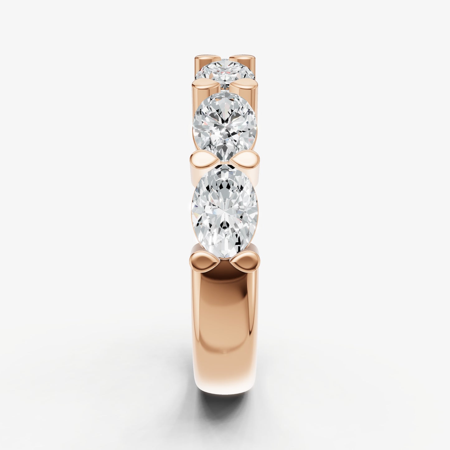 East-West Set Oval 30pt Diamond Band