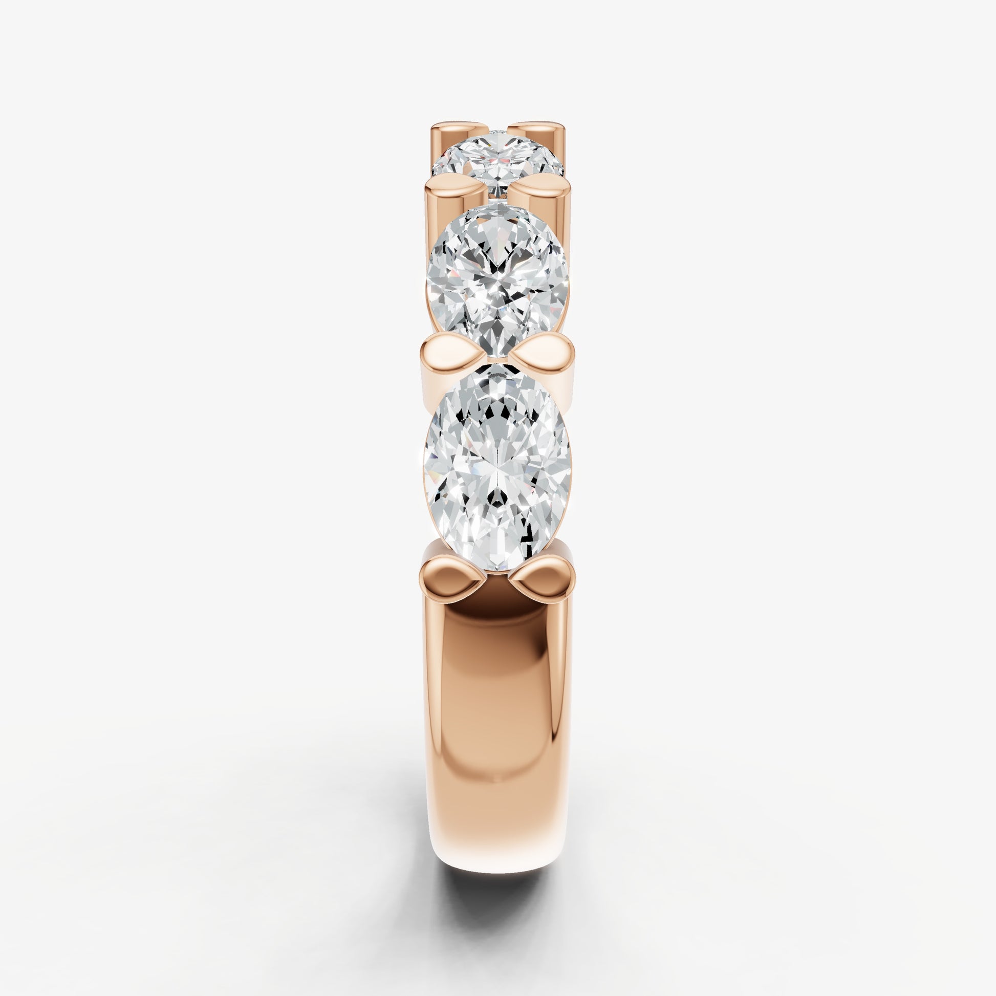 East-West Set Oval 30pt Diamond Band