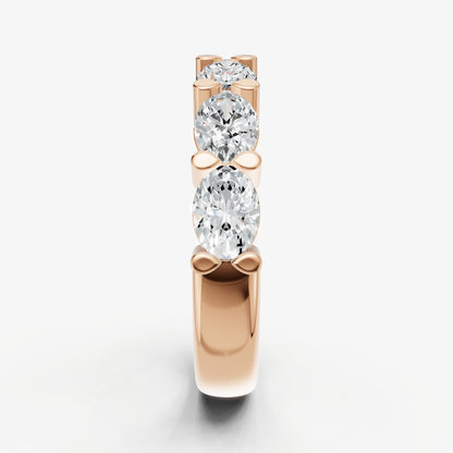 East-West Set Oval 30pt Diamond Band