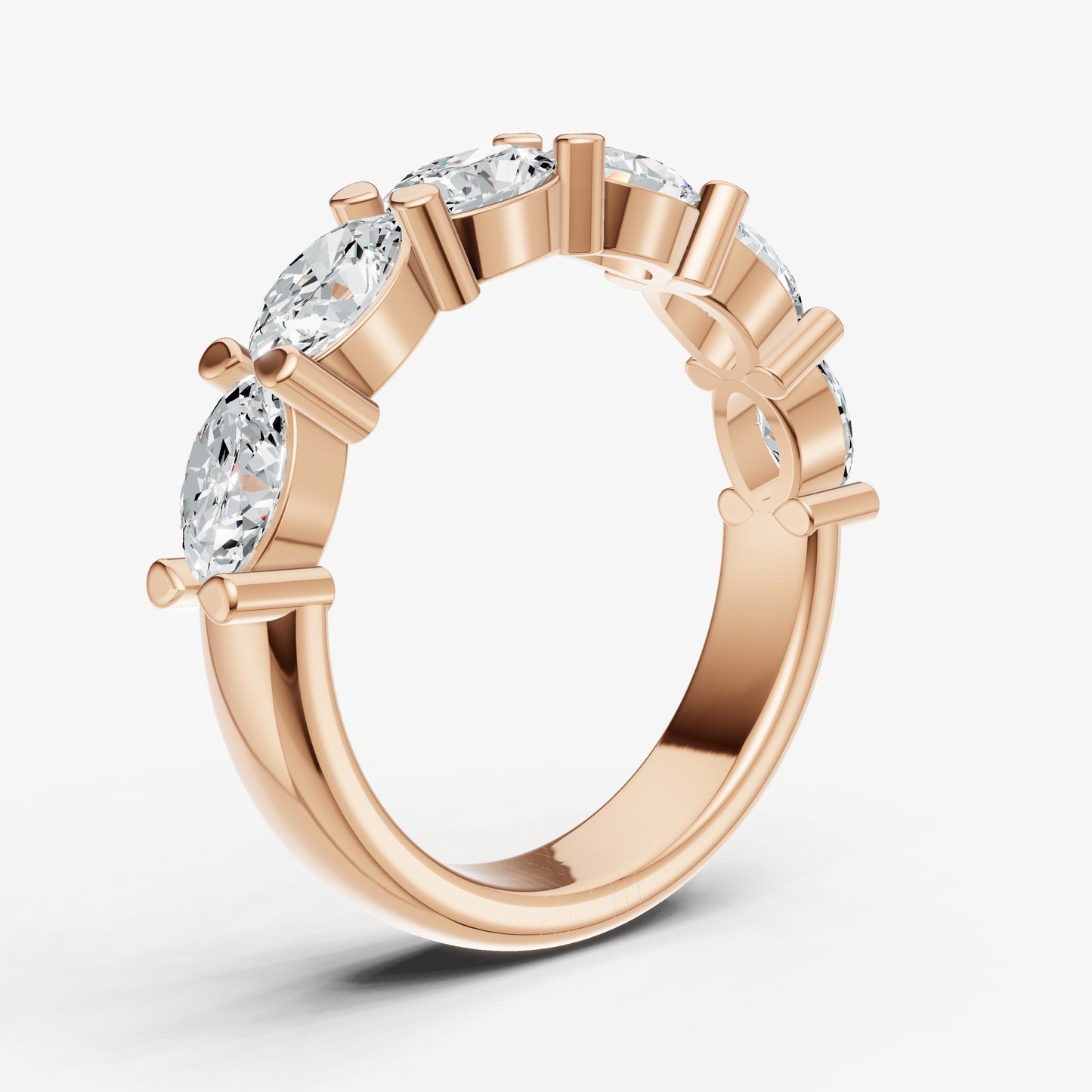 East-West Set Oval 30pt Diamond Band