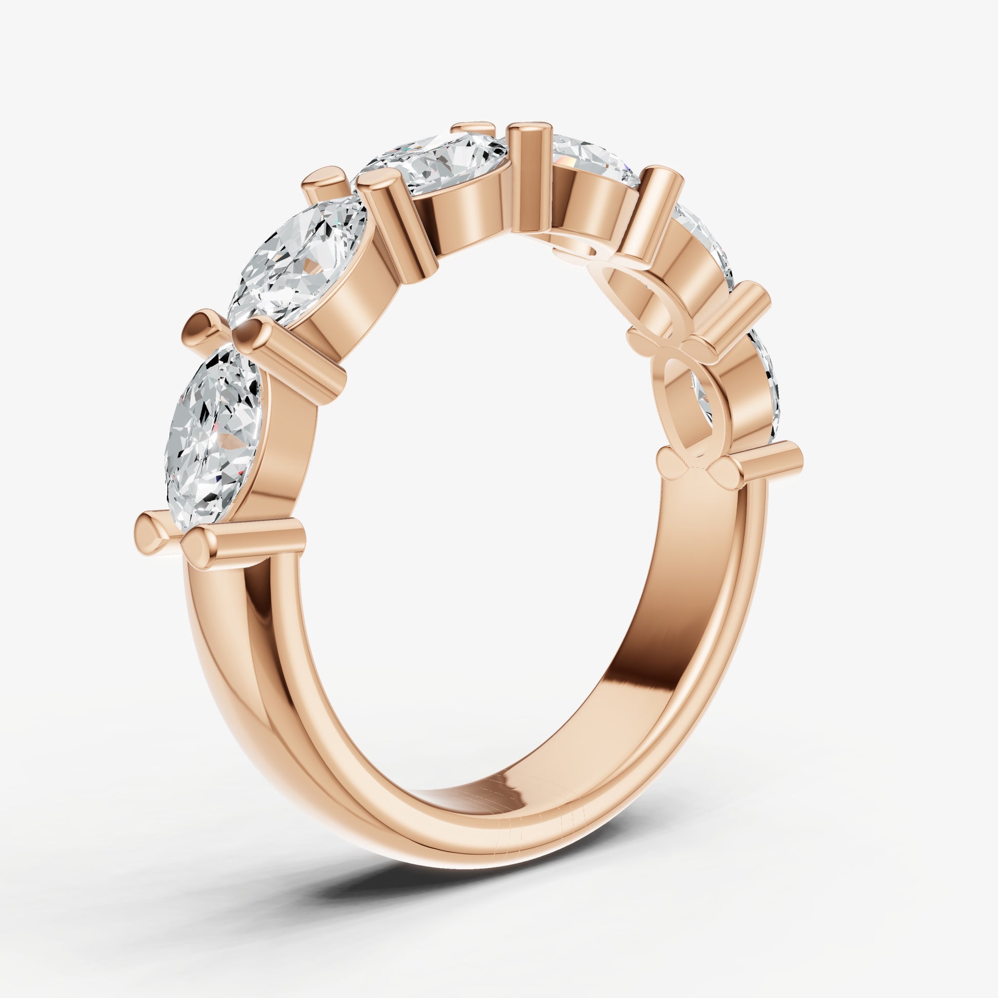 East-West Set Oval 30pt Diamond Band
