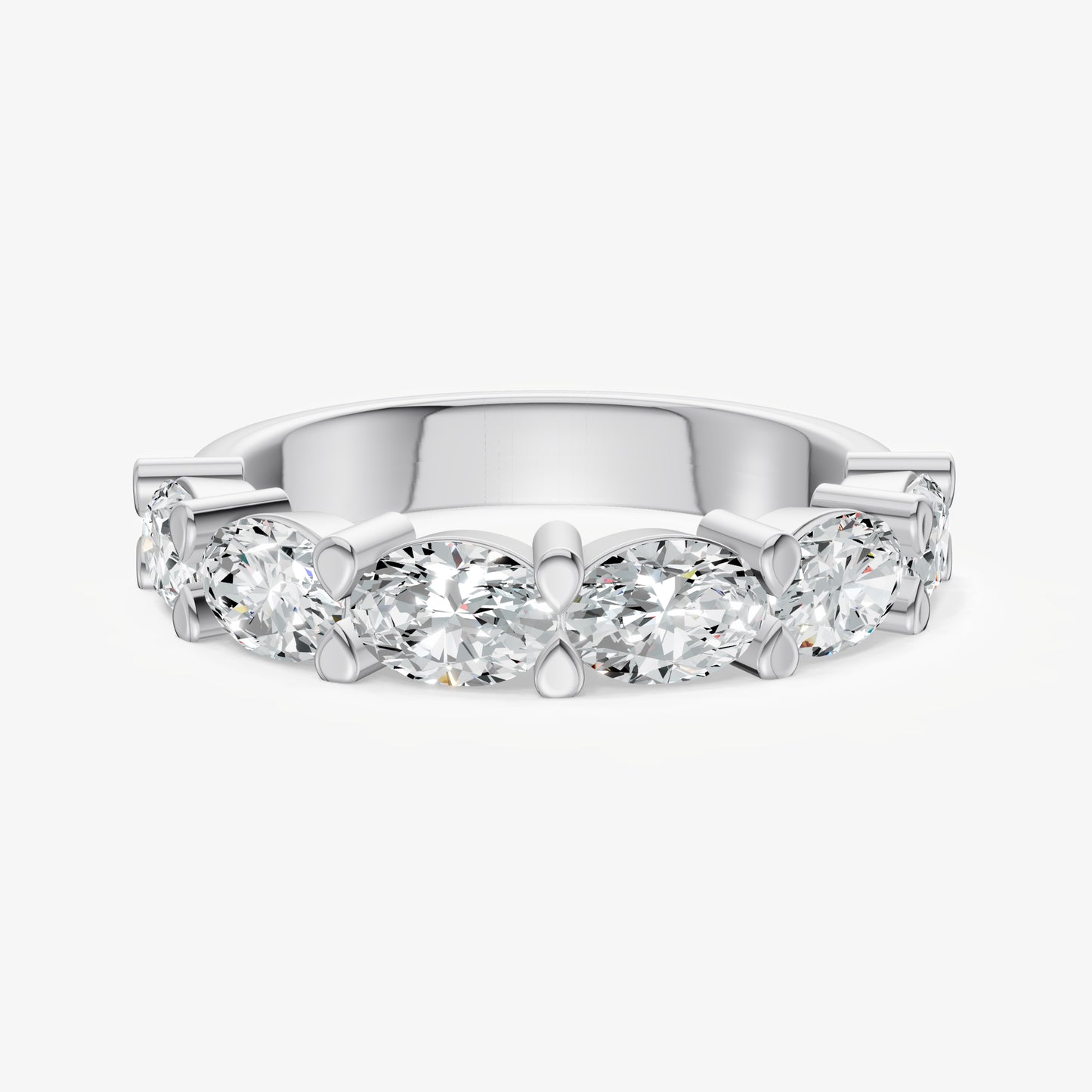 Prong Set East-West 0.30ct (30pt) Diamond Band