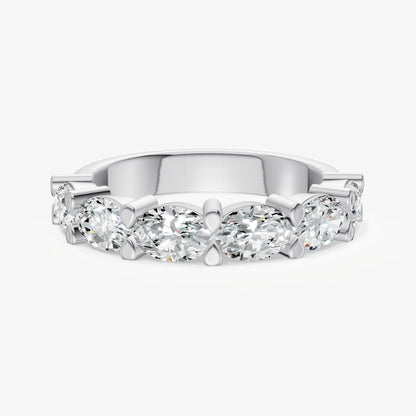 Prong Set East-West 0.30ct (30pt) Diamond Band