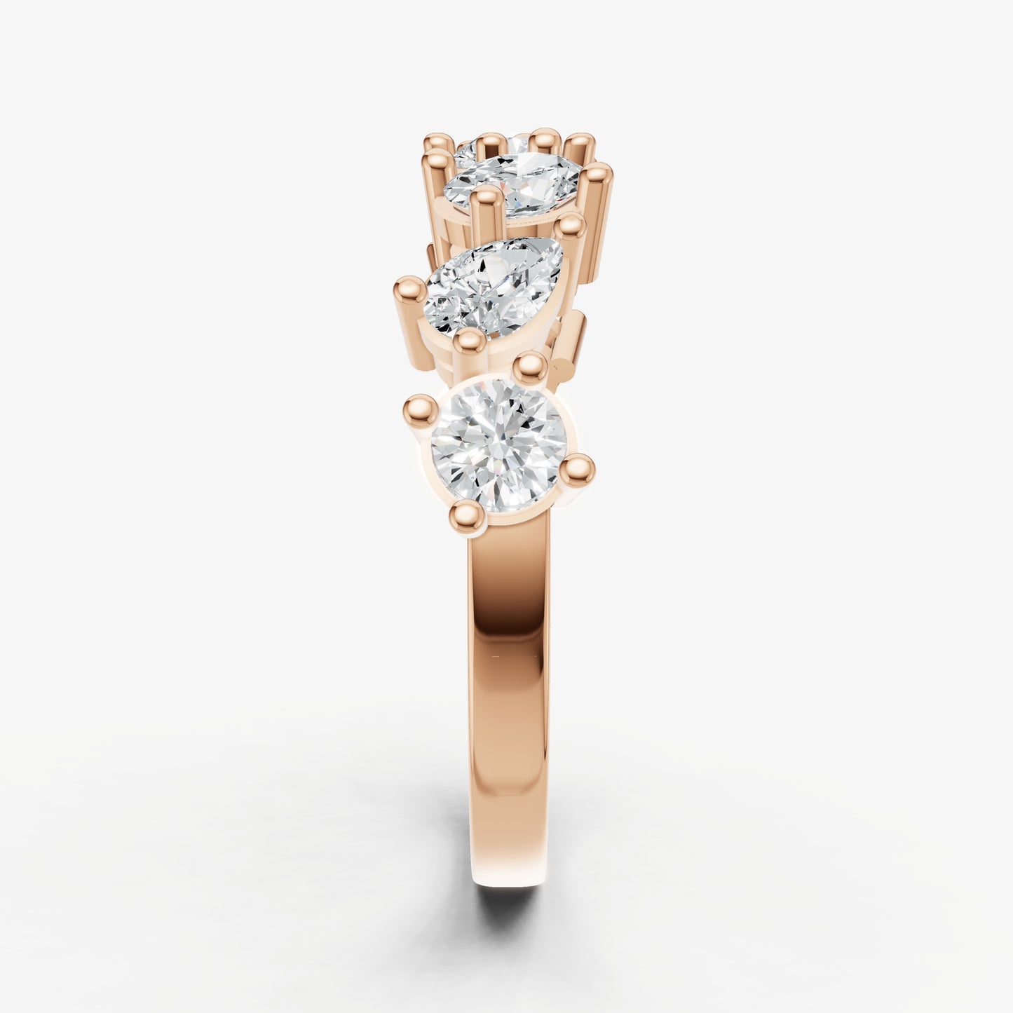 Fancy Shaped 0.10ct (10pt) Diamond Band