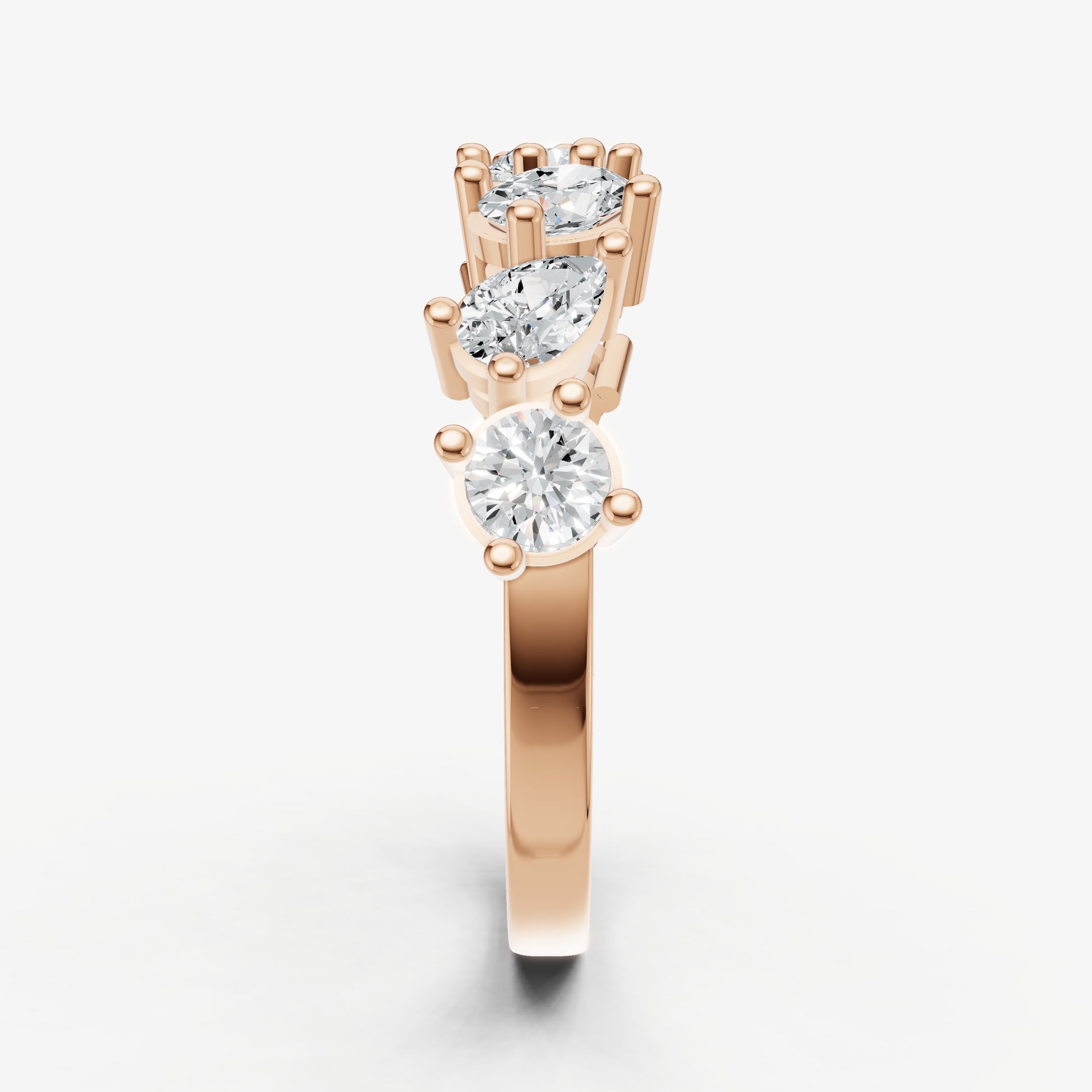 Fancy Shaped 0.10ct (10pt) Diamond Band