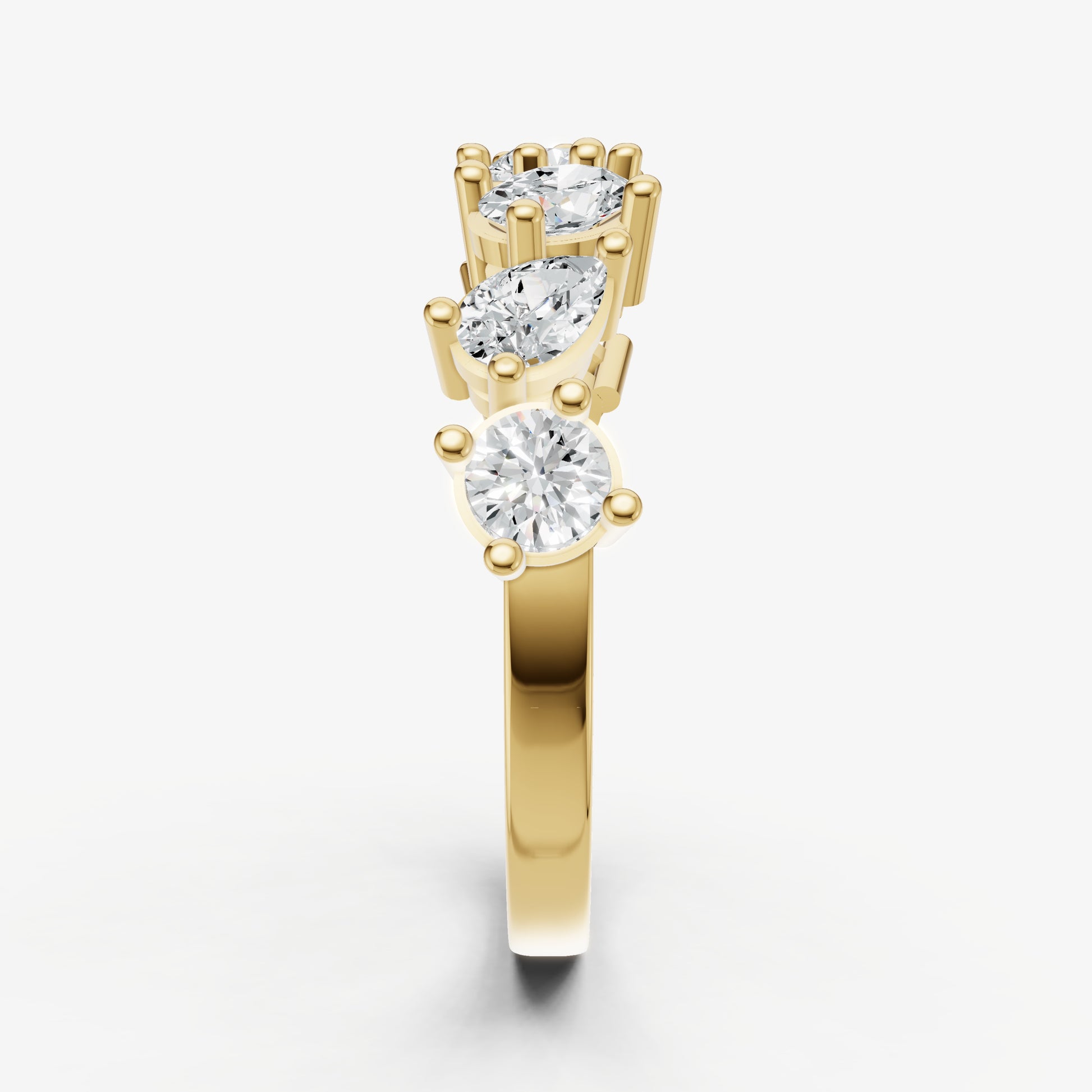 Fancy Shaped 0.10ct (10pt) Diamond Band