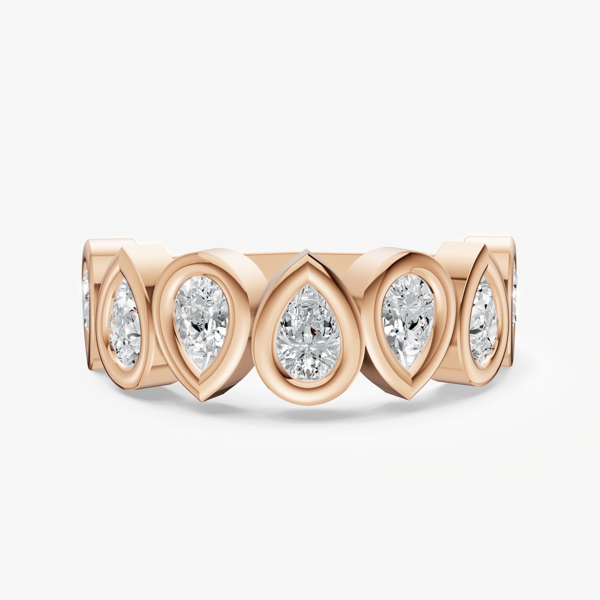 Bezel Set Pear 0.20ct (20pt) Diamond Band