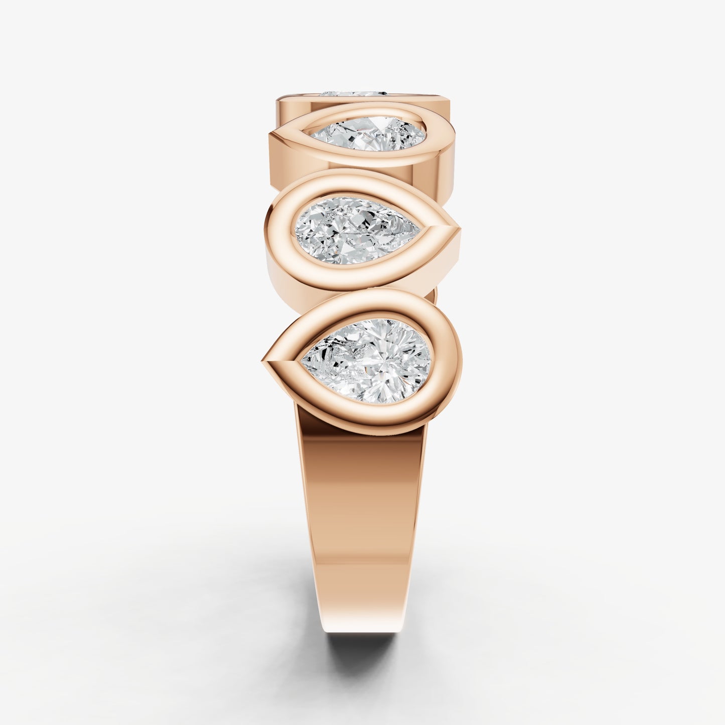 Bezel Set Pear 0.20ct (20pt) Diamond Band