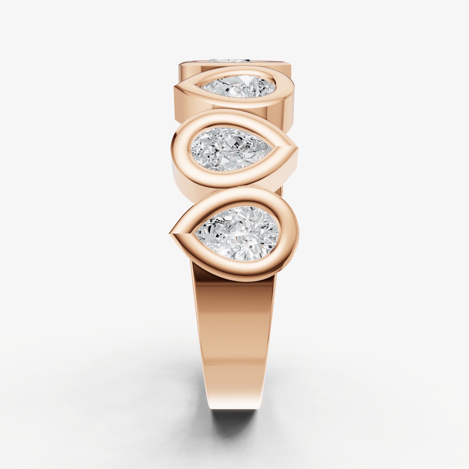 Bezel Set Pear 0.20ct (20pt) Diamond Band