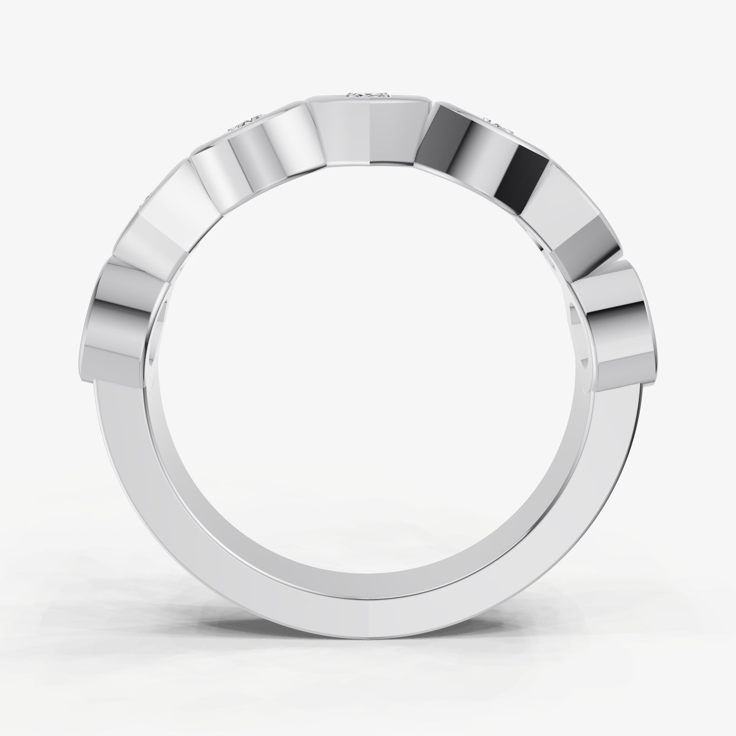 Bezel Set Pear 0.20ct (20pt) Diamond Band