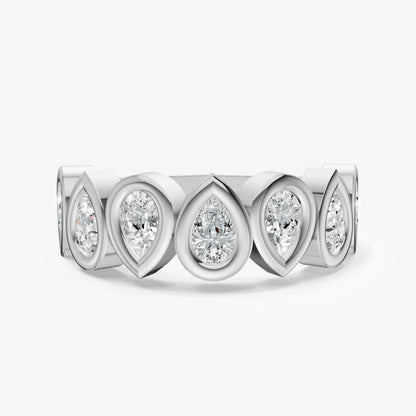 Bezel Set Pear 0.20ct (20pt) Diamond Band