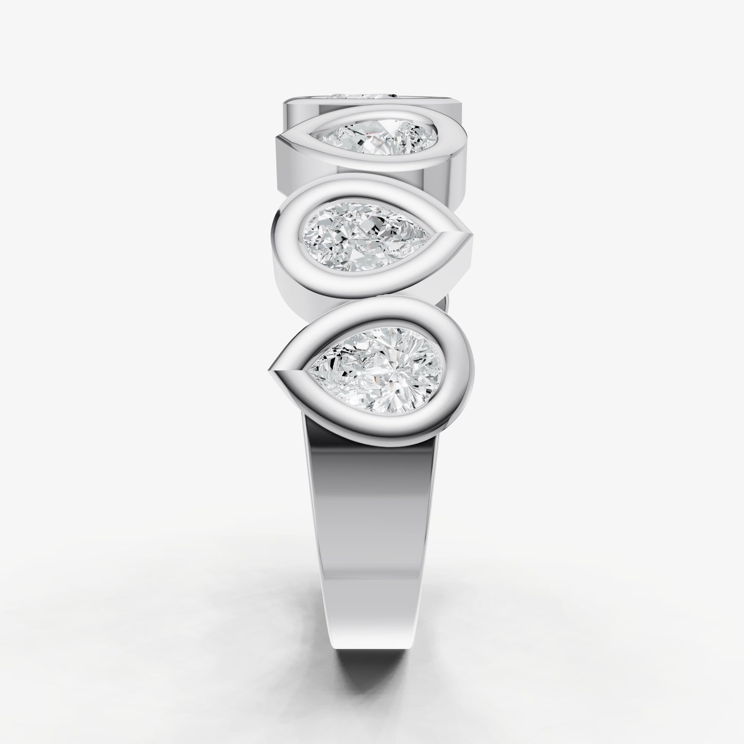 Bezel Set Pear 0.20ct (20pt) Diamond Band