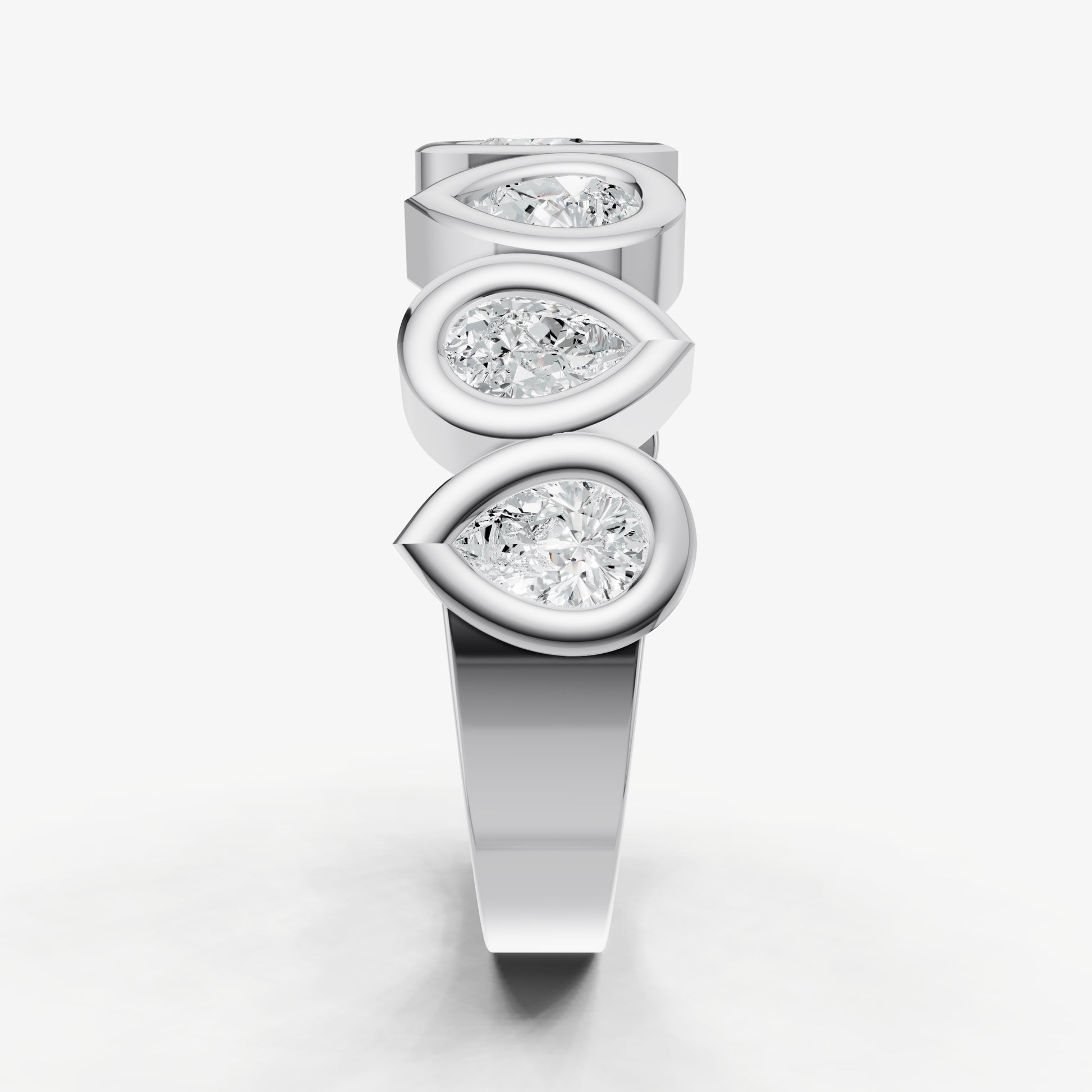 Bezel Set Pear 0.20ct (20pt) Diamond Band