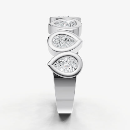 Bezel Set Pear 0.20ct (20pt) Diamond Band