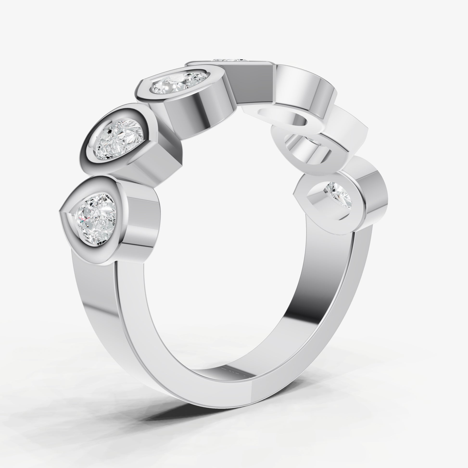 Bezel Set Pear 0.20ct (20pt) Diamond Band