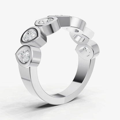 Bezel Set Pear 0.20ct (20pt) Diamond Band