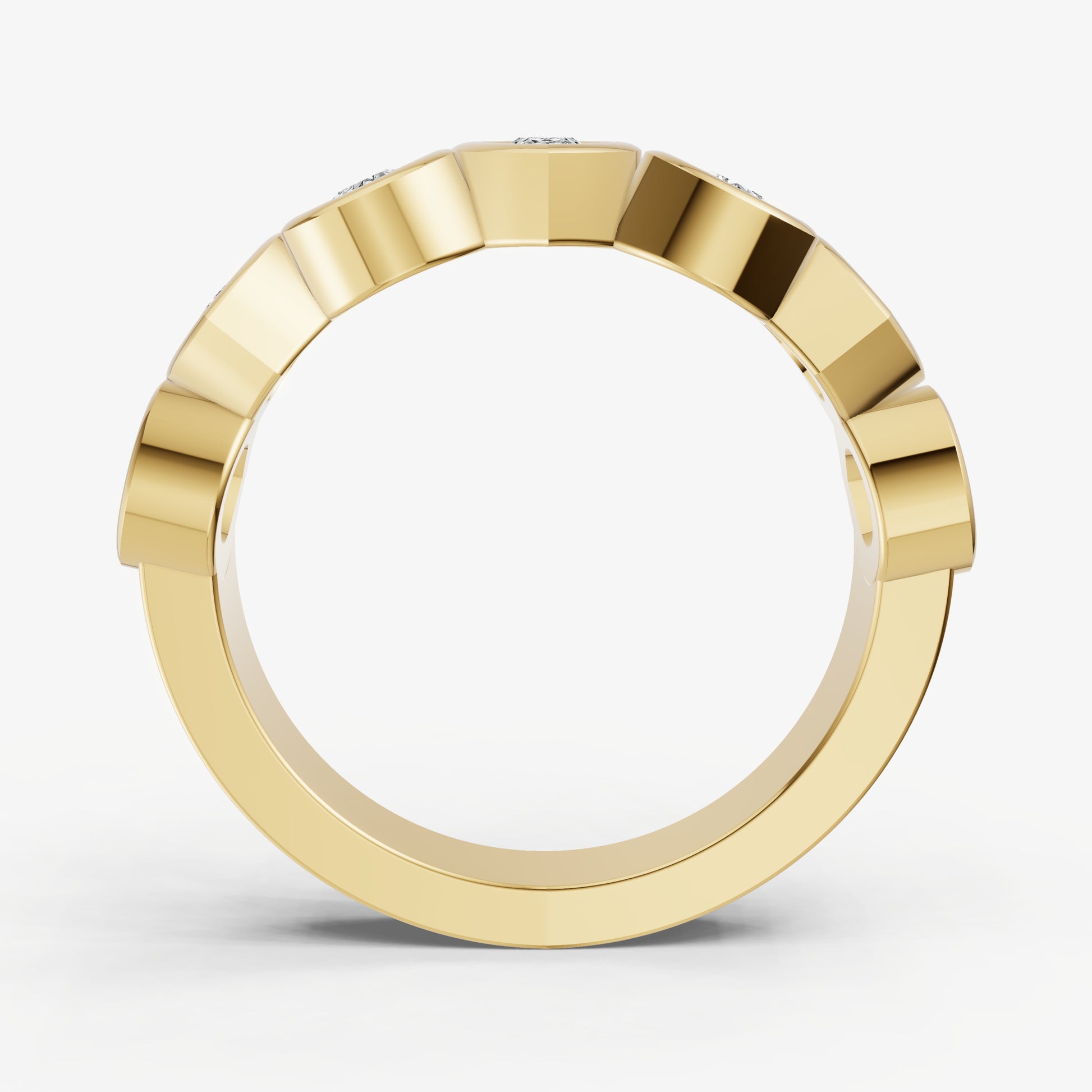 Bezel Set Pear 0.20ct (20pt) Diamond Band