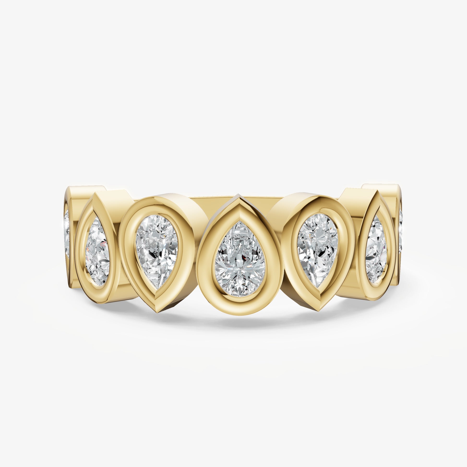 Bezel Set Pear 0.20ct (20pt) Diamond Band