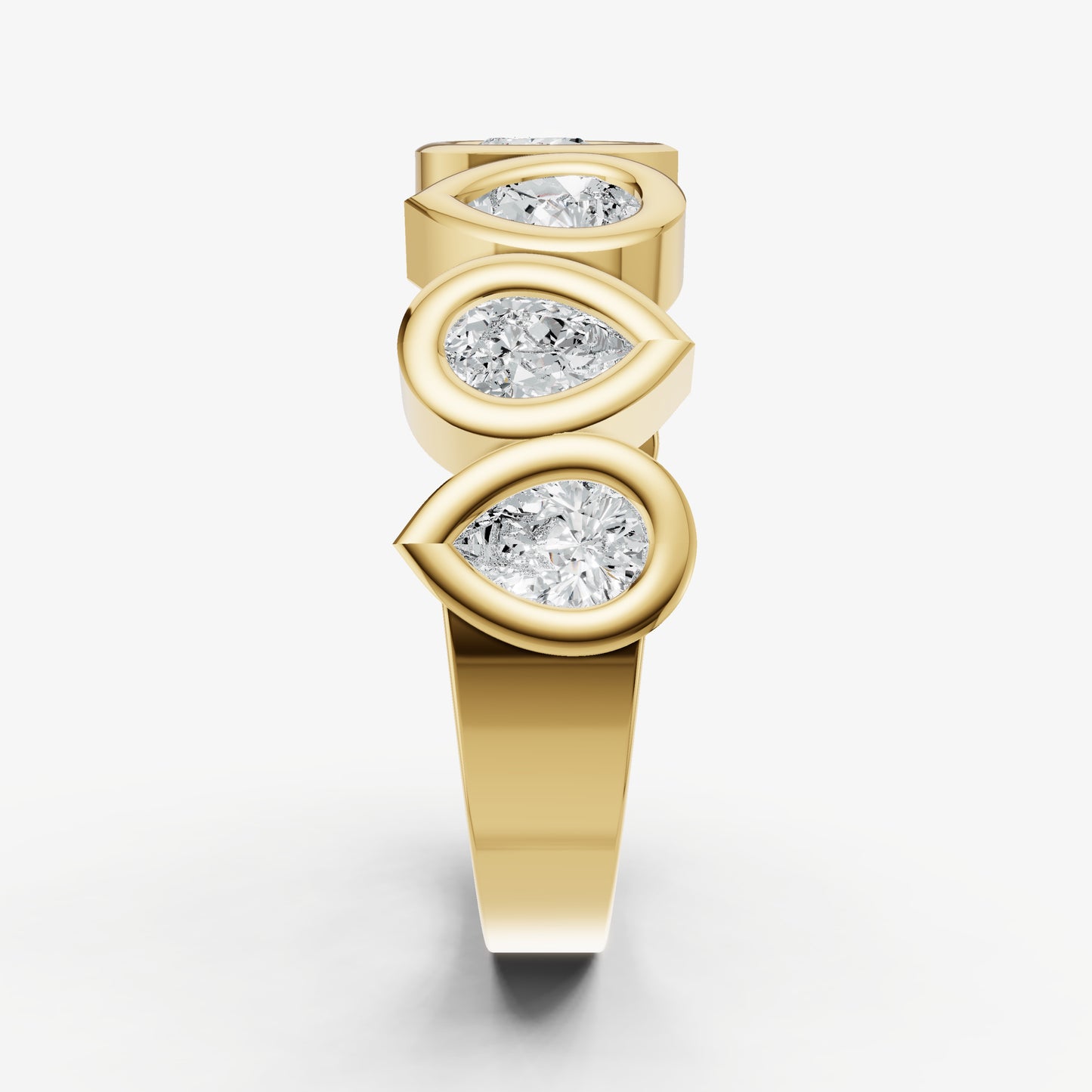 Bezel Set Pear 0.20ct (20pt) Diamond Band