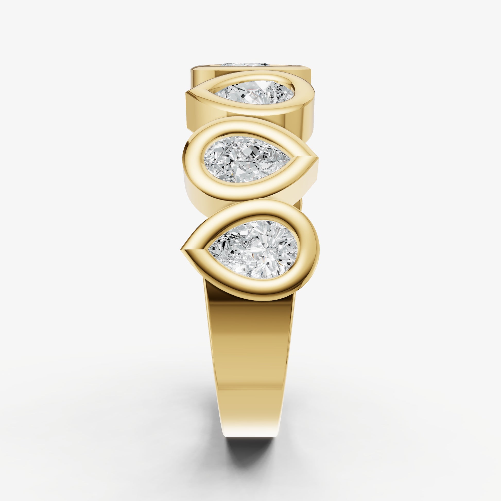 Bezel Set Pear 0.20ct (20pt) Diamond Band