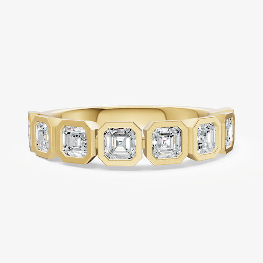 Bezel Set Asscher 15pt Diamond Band