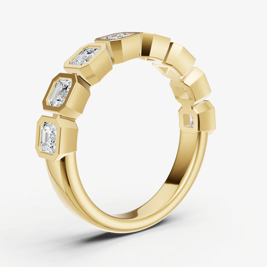 Bezel Set Asscher 15pt Diamond Band