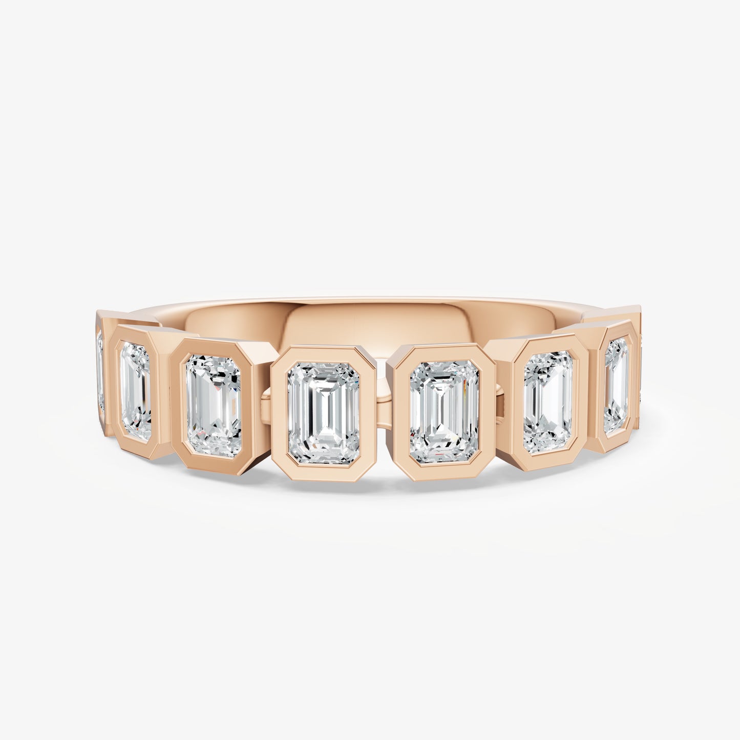 Bezel Set Emerald 0.15ct (15pt) Diamond Band
