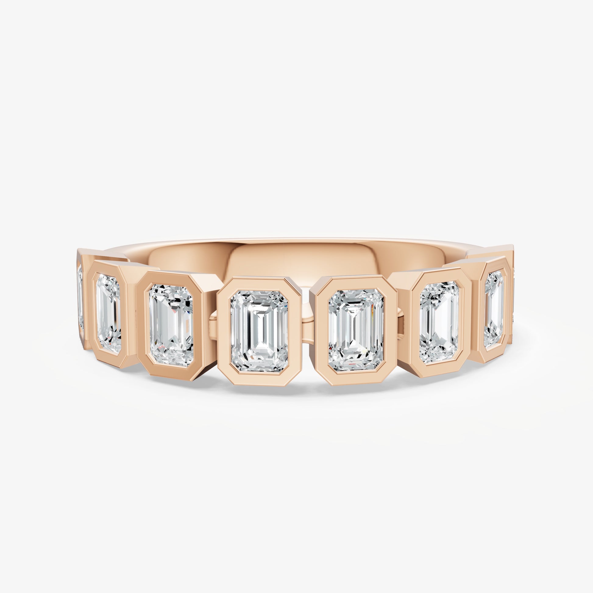 Bezel Set Emerald 0.15ct (15pt) Diamond Band