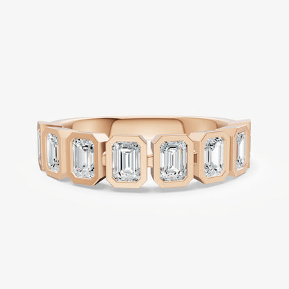 Bezel Set Emerald 0.15ct (15pt) Diamond Band
