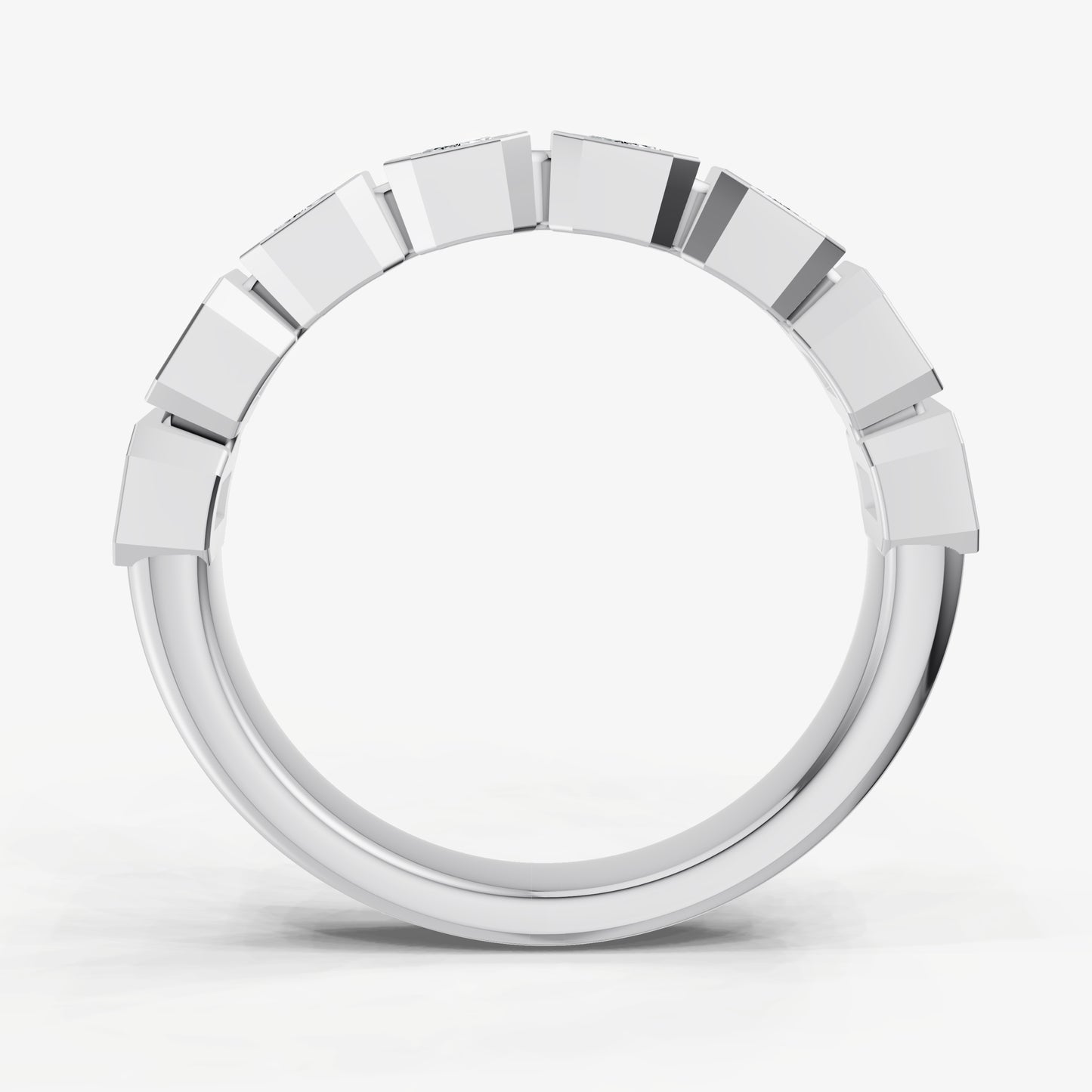 Bezel Set Emerald 0.15ct (15pt) Diamond Band