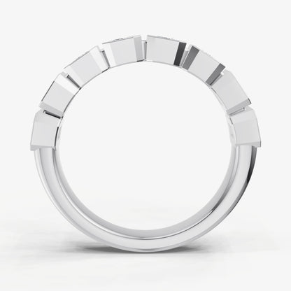 Bezel Set Emerald 0.15ct (15pt) Diamond Band