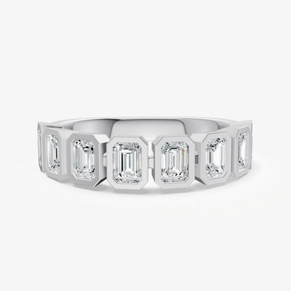 Bezel Set Emerald 0.15ct (15pt) Diamond Band