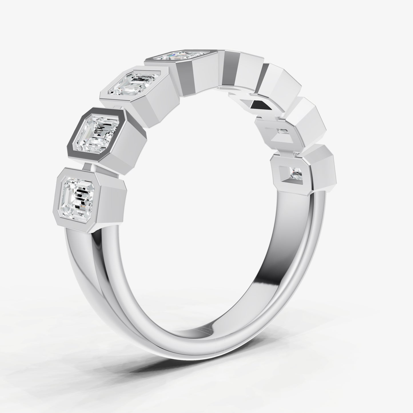 Bezel Set Emerald 0.15ct (15pt) Diamond Band