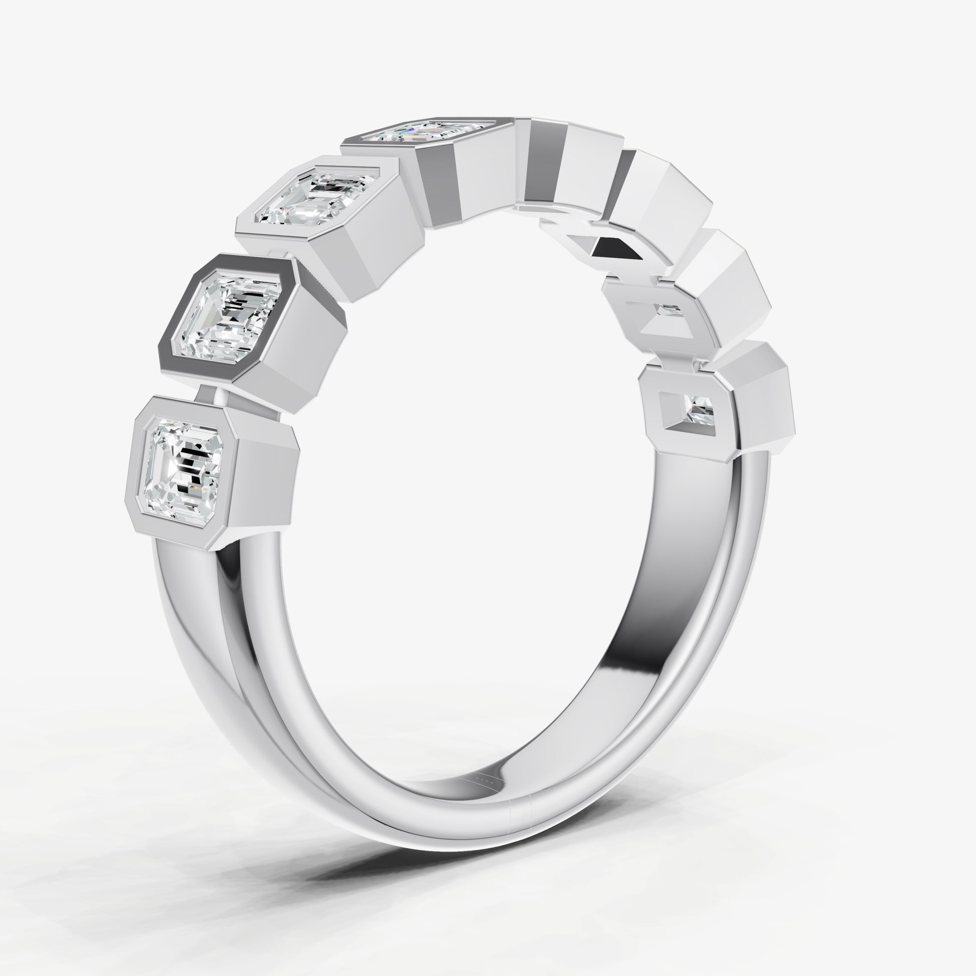 Bezel Set Emerald 0.15ct (15pt) Diamond Band