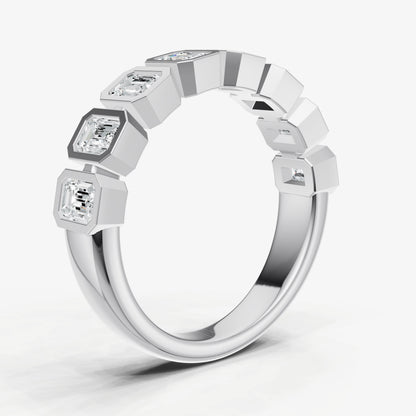 Bezel Set Emerald 0.15ct (15pt) Diamond Band