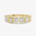 Bezel Set Emerald 15pt Diamond Band
