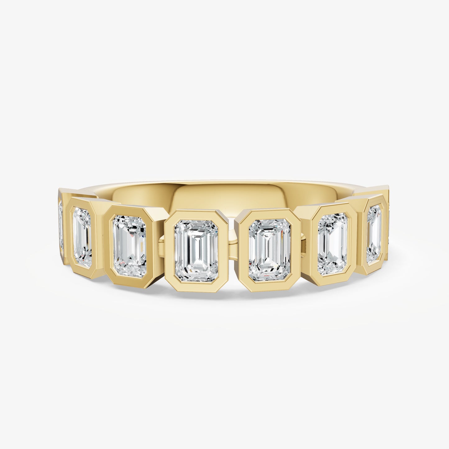 Bezel Set Emerald 0.15ct (15pt) Diamond Band