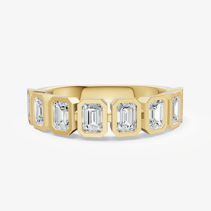 Bezel Set Emerald 0.15ct (15pt) Diamond Band