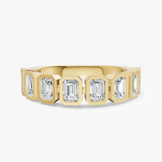 Bezel Set Emerald 15pt Diamond Band